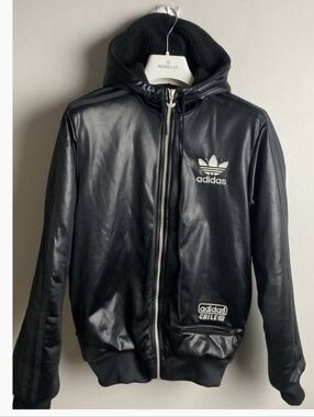 ISO Adidas Chile62 Black Leather Fur Lined Track Jacket
